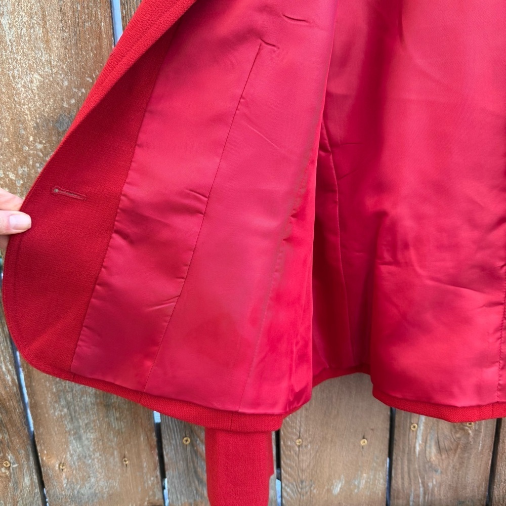TALBOTS Women's Red Lined Wool Blazer Jacket Coat Buttons Size 14 - Picture 13 of 15